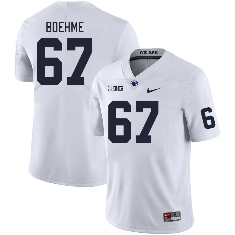 Men #67 Henry Boehme Penn State Nittany Lions College Football Jerseys Stitched Sale-White